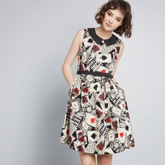 Modcloth ♥️♠️♦️Whimsy Without End Playing Card Dress 🃏♦Unavailable Anywhere! - Picture 3 of 14